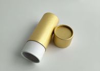 Paper Tube Cylinder Box Packaging Brown Small Size Gold Color With Red Logo