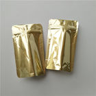 Logo Custom Stand Up Coffee Pouches , Gold Metallic k Food Packaging Bags