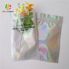 Zip Top Heat Seal Packaging Bags Eyelashes Holographic Stand Up Pouch Clear Front
