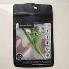 Matte Black Aluminium Foil Pouch Phone Case Packaging Wire Cable Zipper Lock With Clear Window
