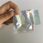 Self Adhesive Foil Pouch Packaging Metallic Label Sticker Holographic Iridescent Bag For Edible Glitter / Shimmer