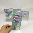 Durable Hologram Stand Up Pouches Mylar Weeds Smell Proof Bags With Clear Window