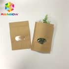 k Stand Up Customized Paper Bags Round Window Reusable For Snack Packaging