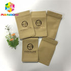 UV Printing Three Side Sealed Zipper Craft Paper Bags For Chocolate Bar Packing