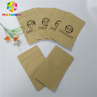 Three Side Sealed Kraft Customized Paper Bags Foil Lined Organic Roasted Coffee Packing