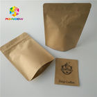 Kraft Paper Custom Printed Stand Up Pouches Packaging For Coffee Beans 1kg 500g