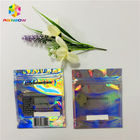 Custom Cosmetic Packaging Bag Plastic Hologram Mylar Zipper With Clear Window