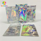 Clear Window Cosmetic Packaging Bag Customized Printing Plastic Hologram Mylar Pouch