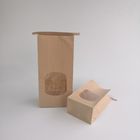 Tin Tie Brown Side Gusset Customized Paper Bags Greaseproof Durable With Window