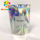 Plastic Stand Up Coffee Pouches Laser Holographic Effect Bags Ziplcok For Clothes Cosmetics