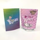 Custom 1oz 3.5g Can Jar Jokes Up Label Vape Mylar Smell Proof Pound Packages Weed Packaging Bags Pink White Runtz