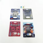 Eco - Friendly Blister Card Packaging Male Sexual Pill Paper Card With Peel Sticker