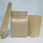 Aluminum Foil Side Gusset Recycled Kraft Paper Coffee Bag Doypack Flat Bottom Pouch