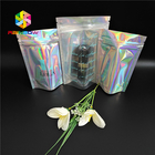Mylar Hologram Zipper Customized Paper Bags For Eyelash Glue Cosmetics Products