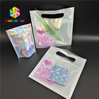 Gravure Printing Clear Plastic Cosmetic Bags Top Handle Holographic Foil For Clothes / Glove