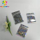 Transparent Front Foil Packaging Bags Holographic Smell Proof Heat Seal Recyclable