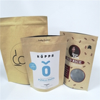 Brown Custom Paper Bags Clear Front Windows Eco Friendly For Packing Dried Snack Food