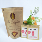 Brown Custom Paper Bags Clear Front Windows Eco Friendly For Packing Dried Snack Food