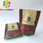 Rainbow Custom Plastic Stand Up Pouch Resealable Coffee Bag Top Up k With Valve