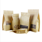Flat Bottom Tea Bags Packaging Custom Printed Resealable Kraft Paper With Valve