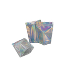Three Side Sealed Cosmetic Packaging Bag Custom Logo Printed Holographic Pouch