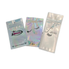 Clear Holographic Zip Lock CMYK Color Cosmetic Packaging Bag