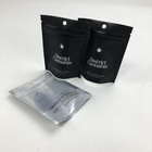 Custom Small Matt Black Transparent Standing Up Pouch Packaging  Aluminum Foil Bags With Tear Notch
