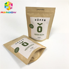 Custom Printed Brown kraft Paper bags resealable stand up  paper packaging pouch