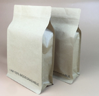 Food Grade Biodegradable Square Bottom Side Gusset Coffee Tea Kraft Paper Pouch Mylar Bag With Tin Tie For Popcorn Packa