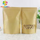 Printed Own Logo  Stand Up Paper Bags For Food/Coffee Beans Window Packaging See through Bags