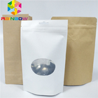 Printed Own Logo  Stand Up Paper Bags For Food/Coffee Beans Window Packaging See through Bags