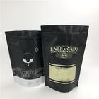 Black Matte Snack Plastic Pouches Packaging Coffee Bags With One Way Valve