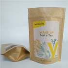 Heat Sealing Milk Tea Powder Packaging Bag Stand Up Gusset Pouch Kraft Paper Food Bags With Resealable Zipper