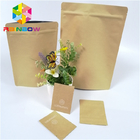 Small quantity stand up paper bags with  flat paper bags with tear notches custom printed