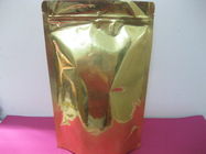Custom Glossy Aluminum Foil Packaging Gold Stand UP With k