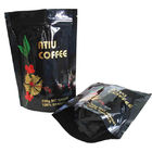 Glossy Black Hot Stamping Aluminium Foil Pouch , k Coffee Bean Packaging