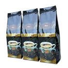 Gravure Printing Flat Bottom Tea Bags Packaging , Coffee Bean Foil Bag