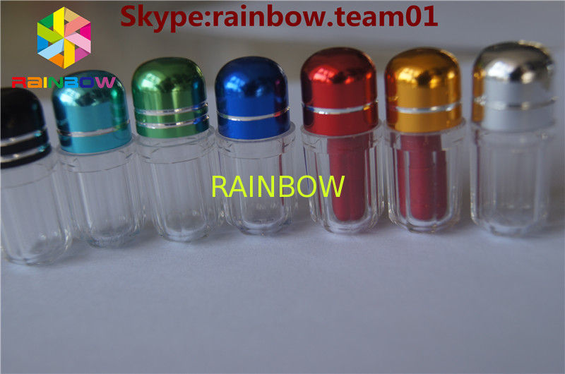 Plastic Container Capsule Blue Gold Red Silver Empty Rhino Pill Bullet Shaped Container Sex Pill Bottle Container