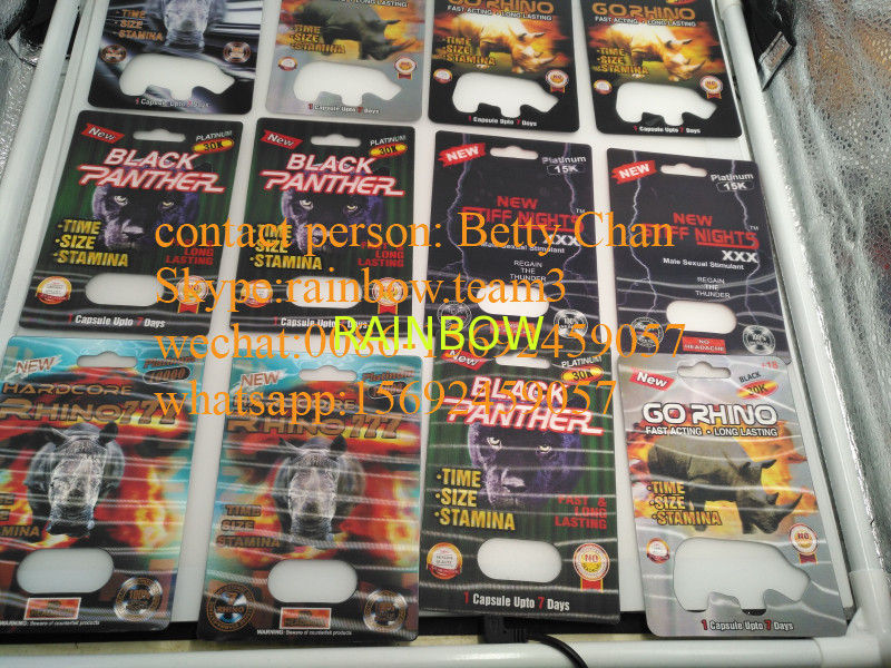Rhino 7 Platinum 5000 Rhino 69 35000 Male Enhancement Pill Paper Box 3d Card Blister Packaging