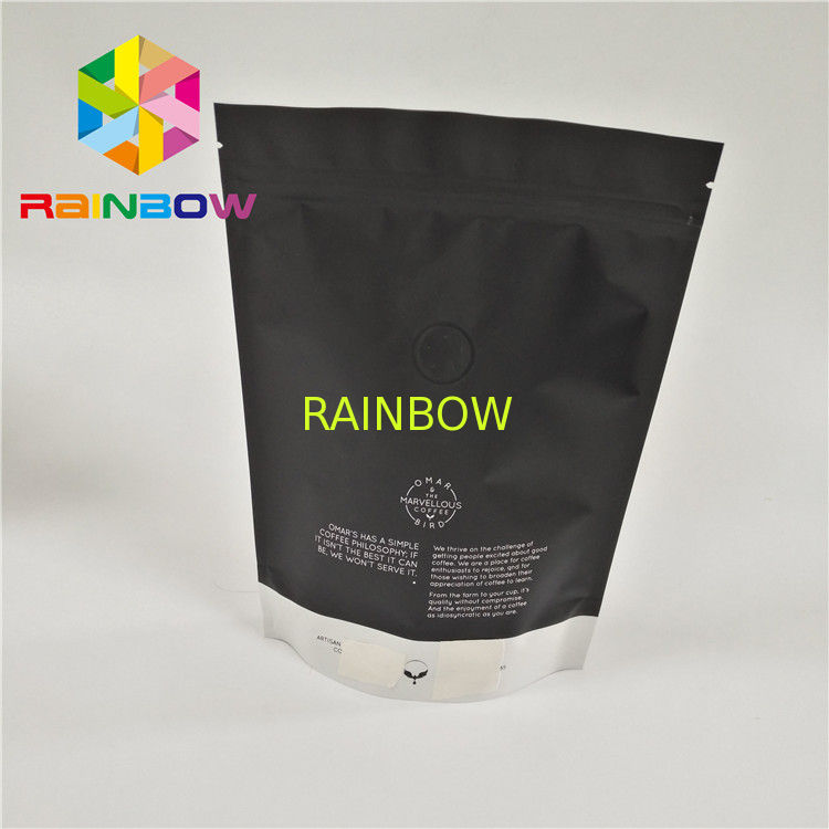 Digital Printing Plastic Pouches Packaging Matte Finished Stand Up Zip Lock With Valve