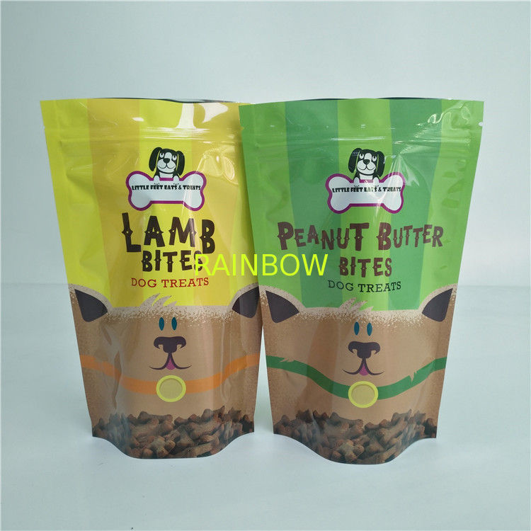Dog Treat Storage Pet Food Bag Laminated Plastic Reusable