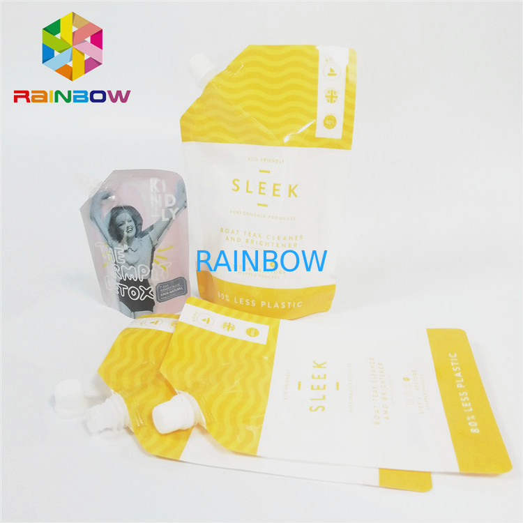 Download Glossy Finish Nylon Liquid Stand Up Spout Pouch Baby Food ... Yellowimages Mockups