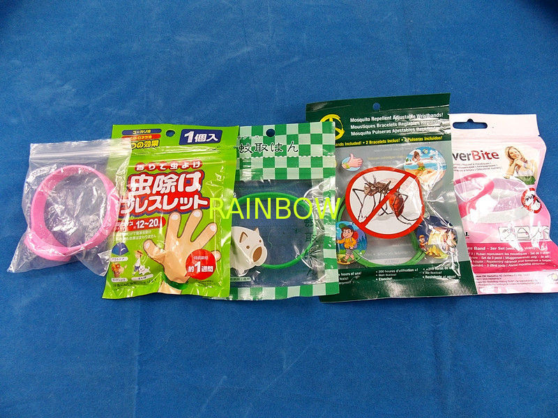 Plastic Grip Seal Bags Clear Window For Kids Mosquito Repellent Bracelet