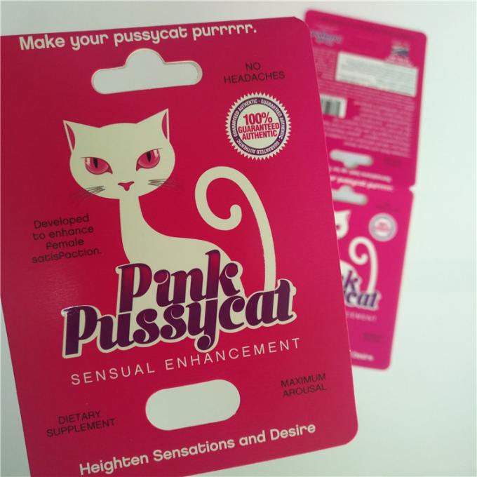 Pink Pussycat Sex Pill Paper Card Blister Sex Enhancer Packaging