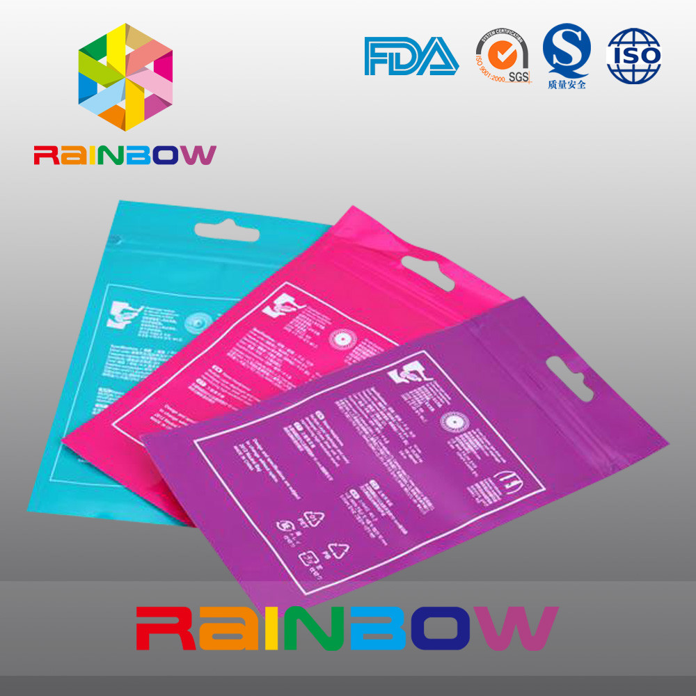 OPP Header Bags With Adhesive Strip For Tissue / Printed Cellophane