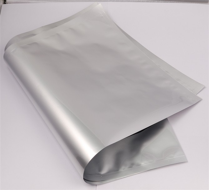 Three side seal flat aluminum foil pouch packaging slivery surface