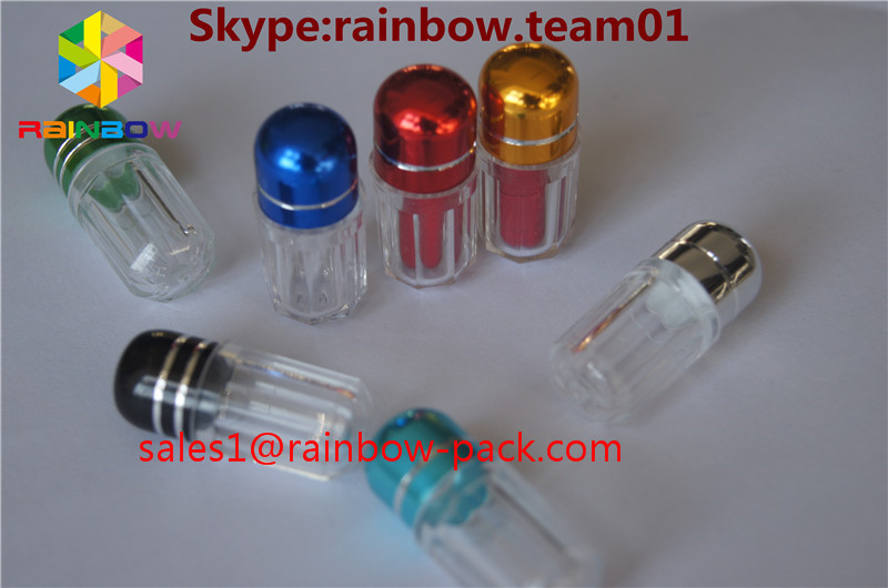silver and gold clear ps sex pill bottle container pill bottle plastic pill bottles sex capsule bullet shell casing