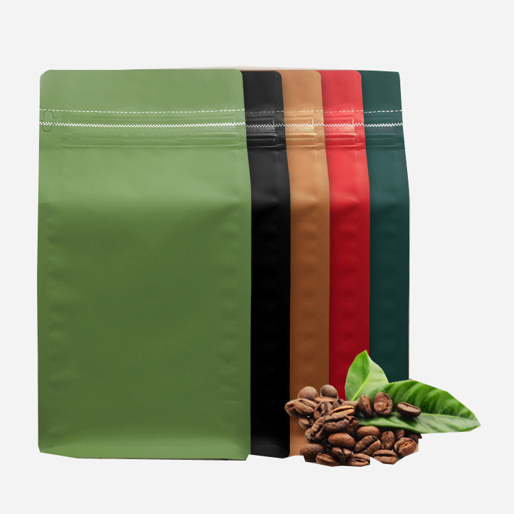 Food Grade 500g Reusable Aluminum Foil Side Gusset Coffee Bags With One Way Valve