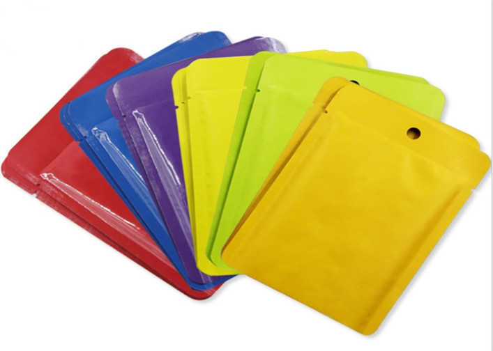 Colorful Heat Seal Pouches Three Side Sealed Packaging Bag For Skincare