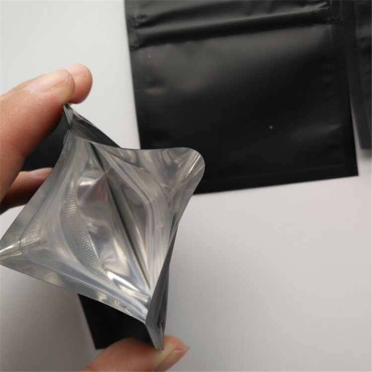 Child Proof Mylar Zip Lock Bags Plastic Matte Black Gummy Candy Weed
